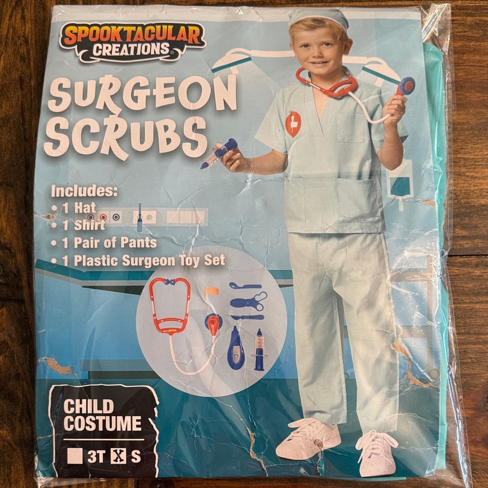 Spooktacular Creations Surgeon Scrubs Costume for Kids - Green (S)